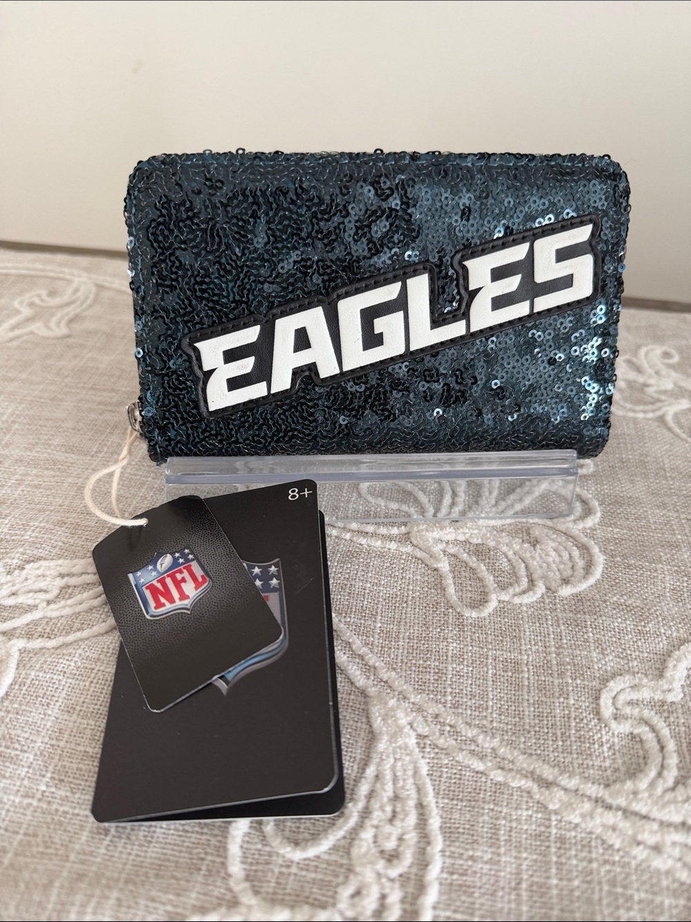 Loungefly NFL Philadelphia Eagles Dark Green Sequence Zip Around Wallet